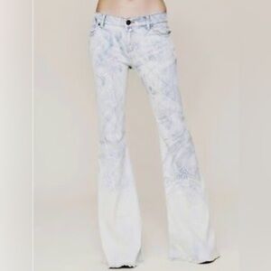 Authentic Rare FP Light Wash Discharge Bali Flared Jeans